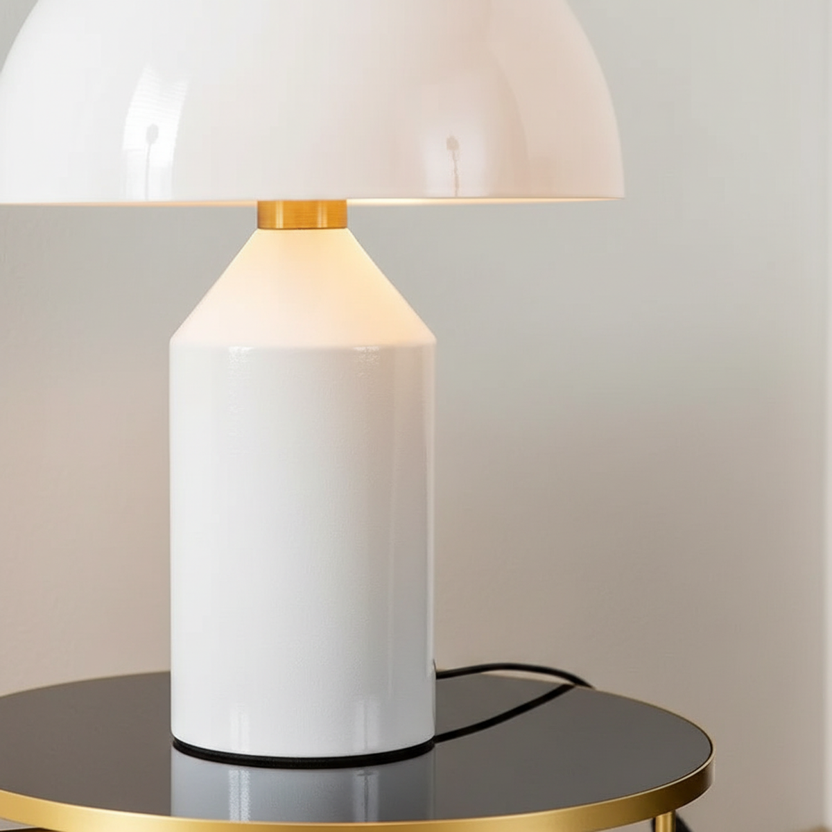 Large White Rechargeable Touch Table Lamp
