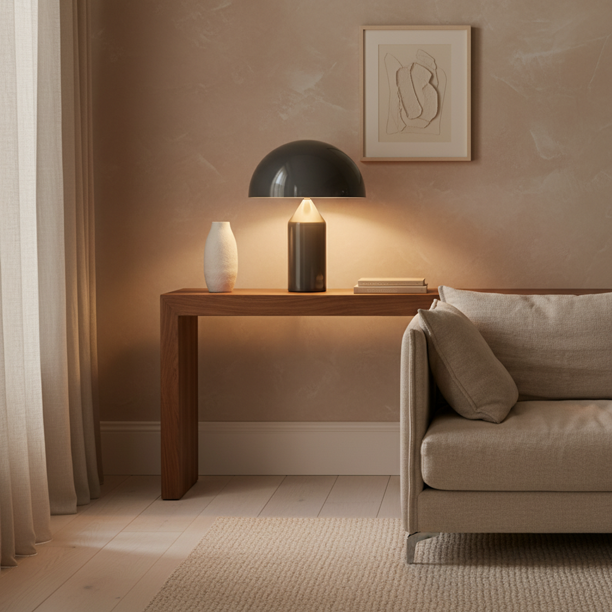 Large Black Rechargeable Touch Table Lamp