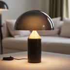 Large Black Rechargeable Touch Table Lamp