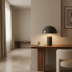 Large Black Rechargeable Touch Table Lamp