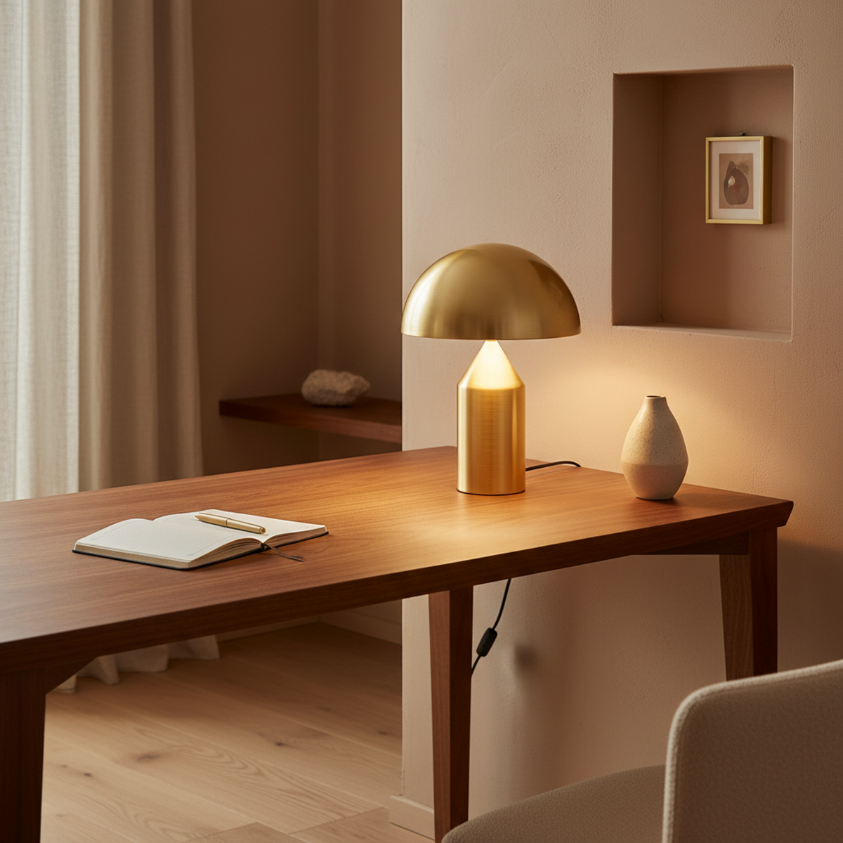Small Gold Rechargeable Touch Table Lamp
