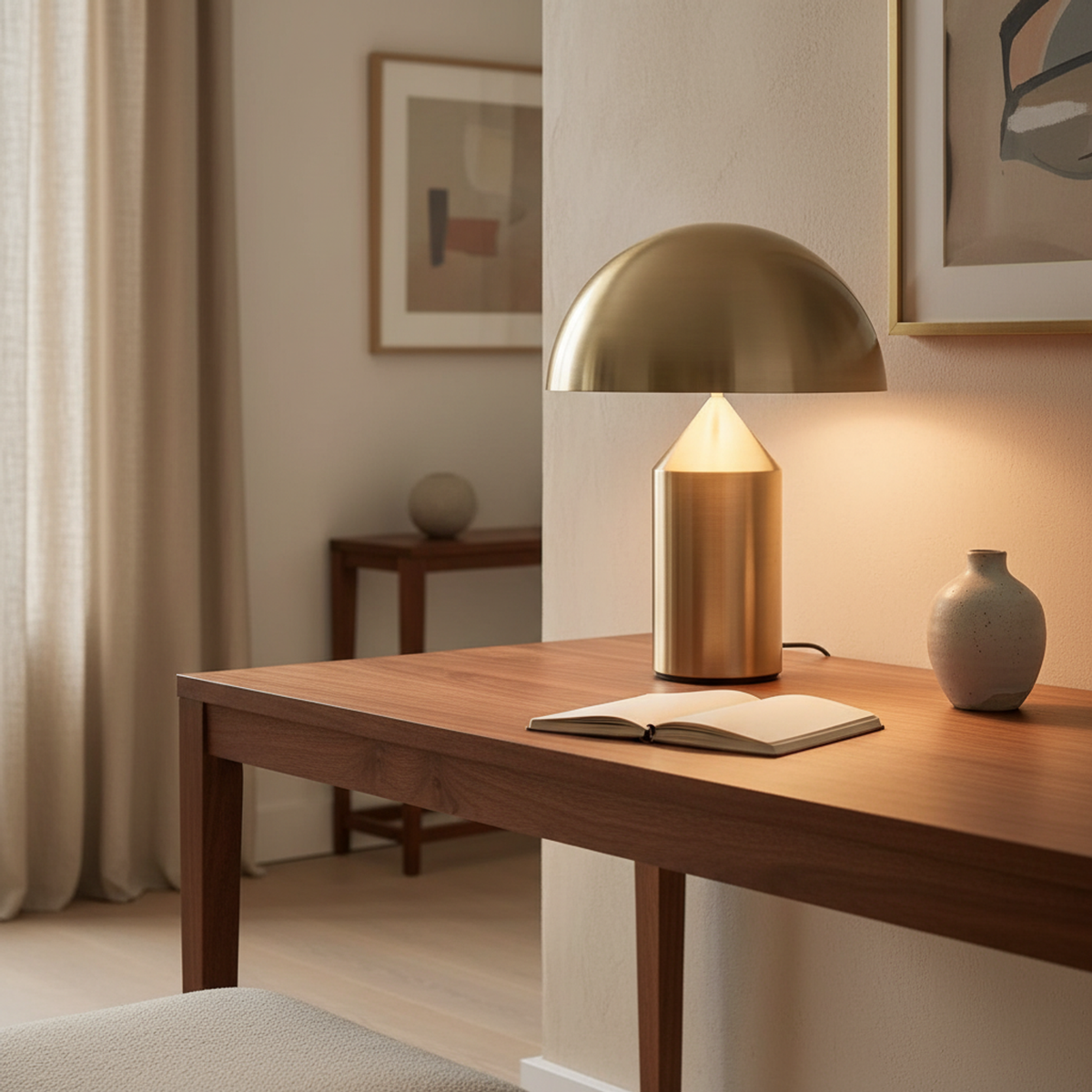 Large Gold Rechargeable Touch Table Lamp