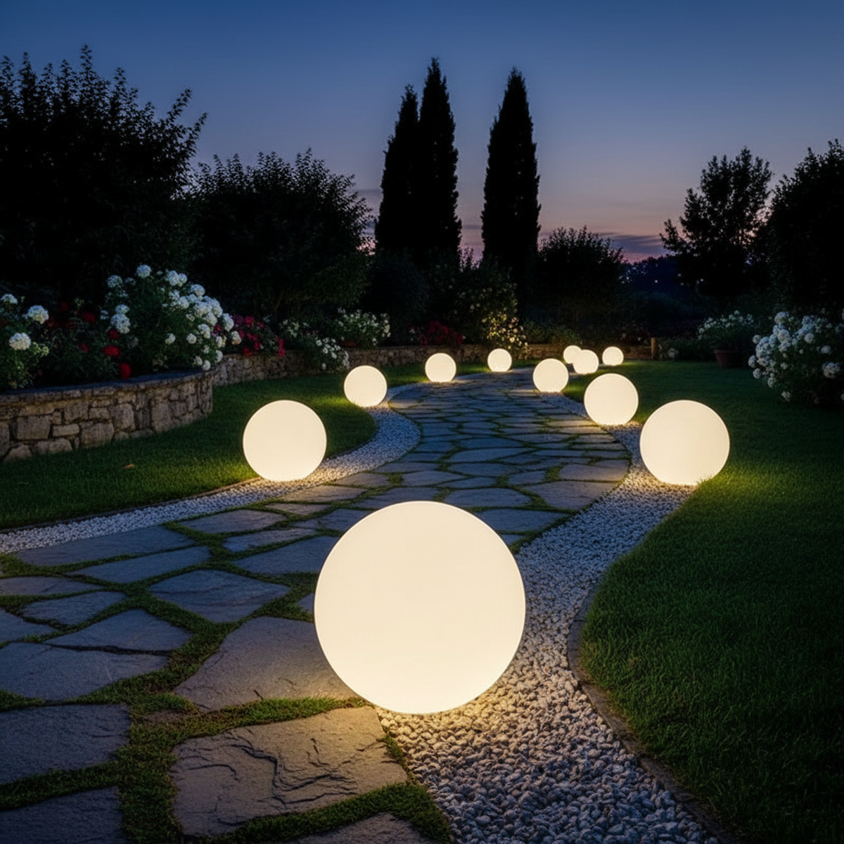 Solar LED Outdoor Pathway Light 40cm