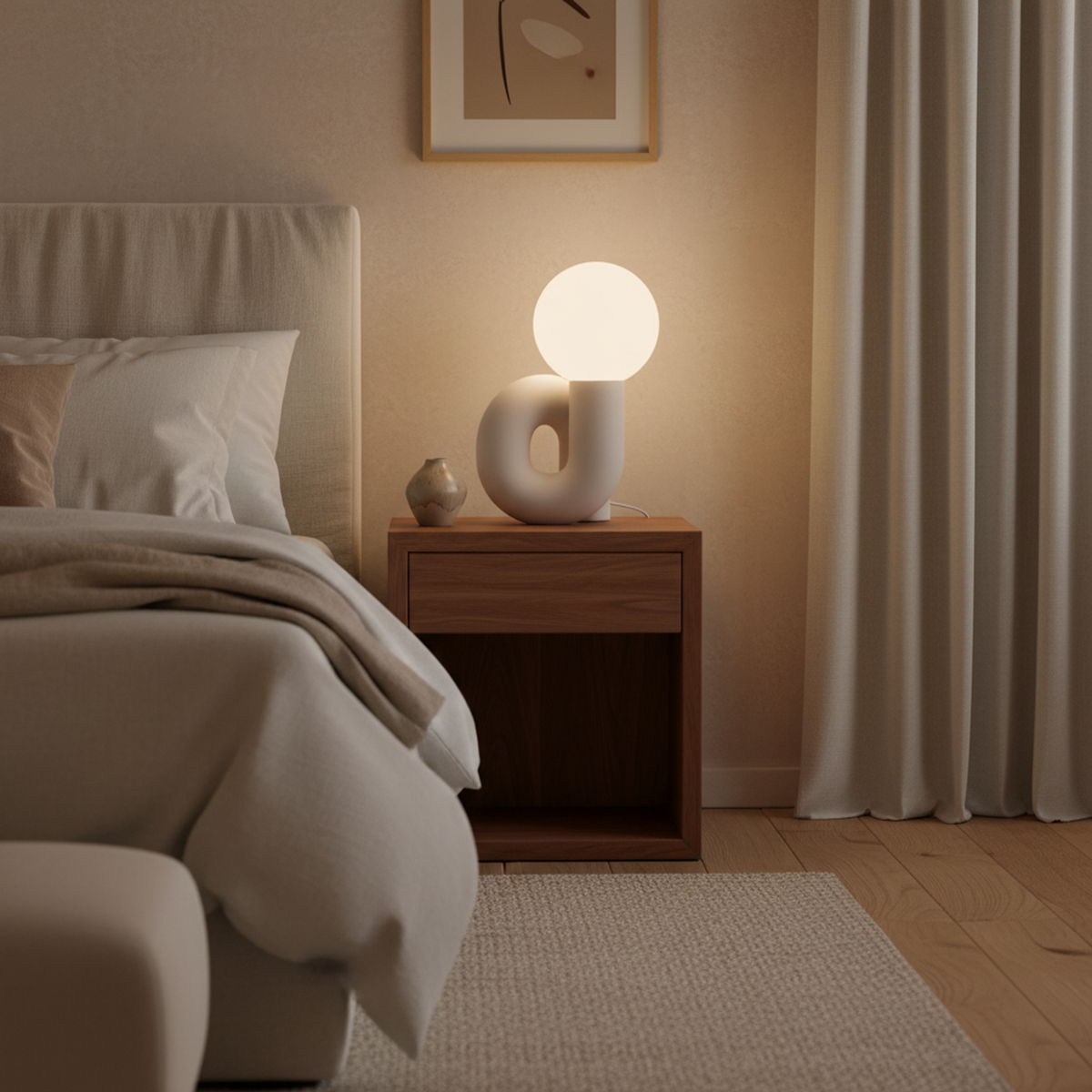 White Rechargeable Touch Table Lamp
