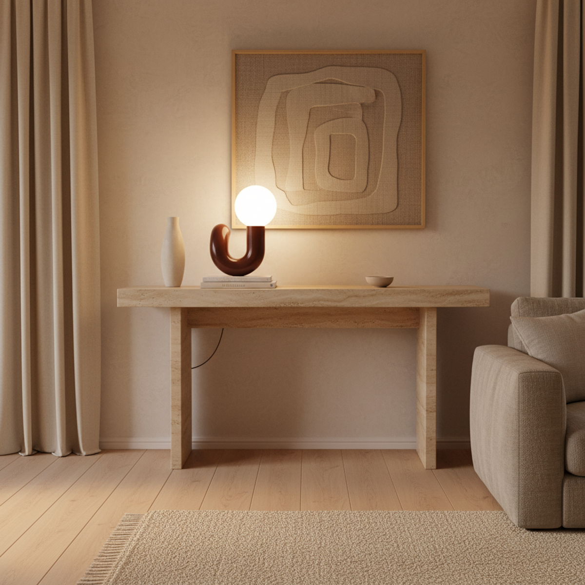 Red Rechargeable Touch Table Lamp