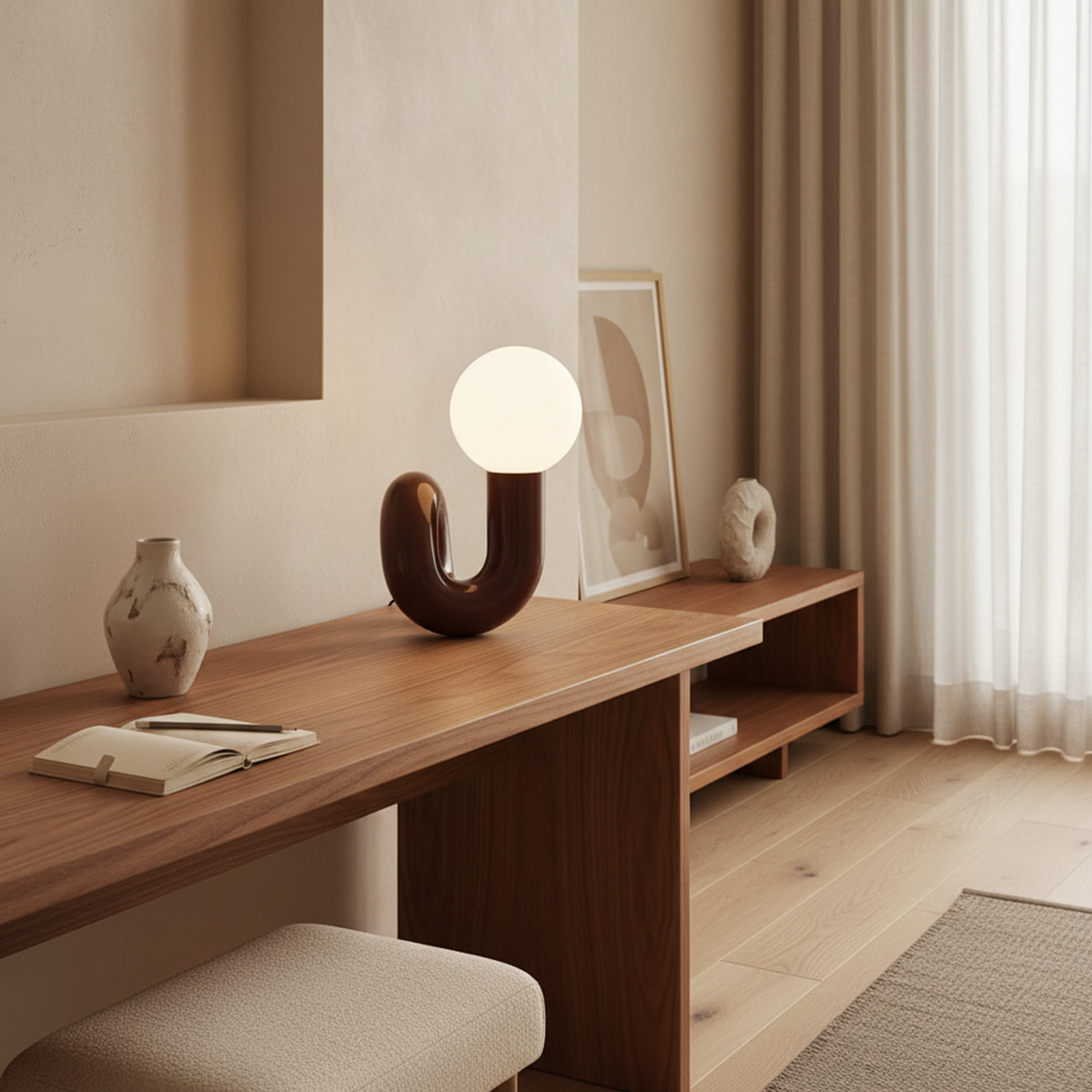 Red Rechargeable Touch Table Lamp