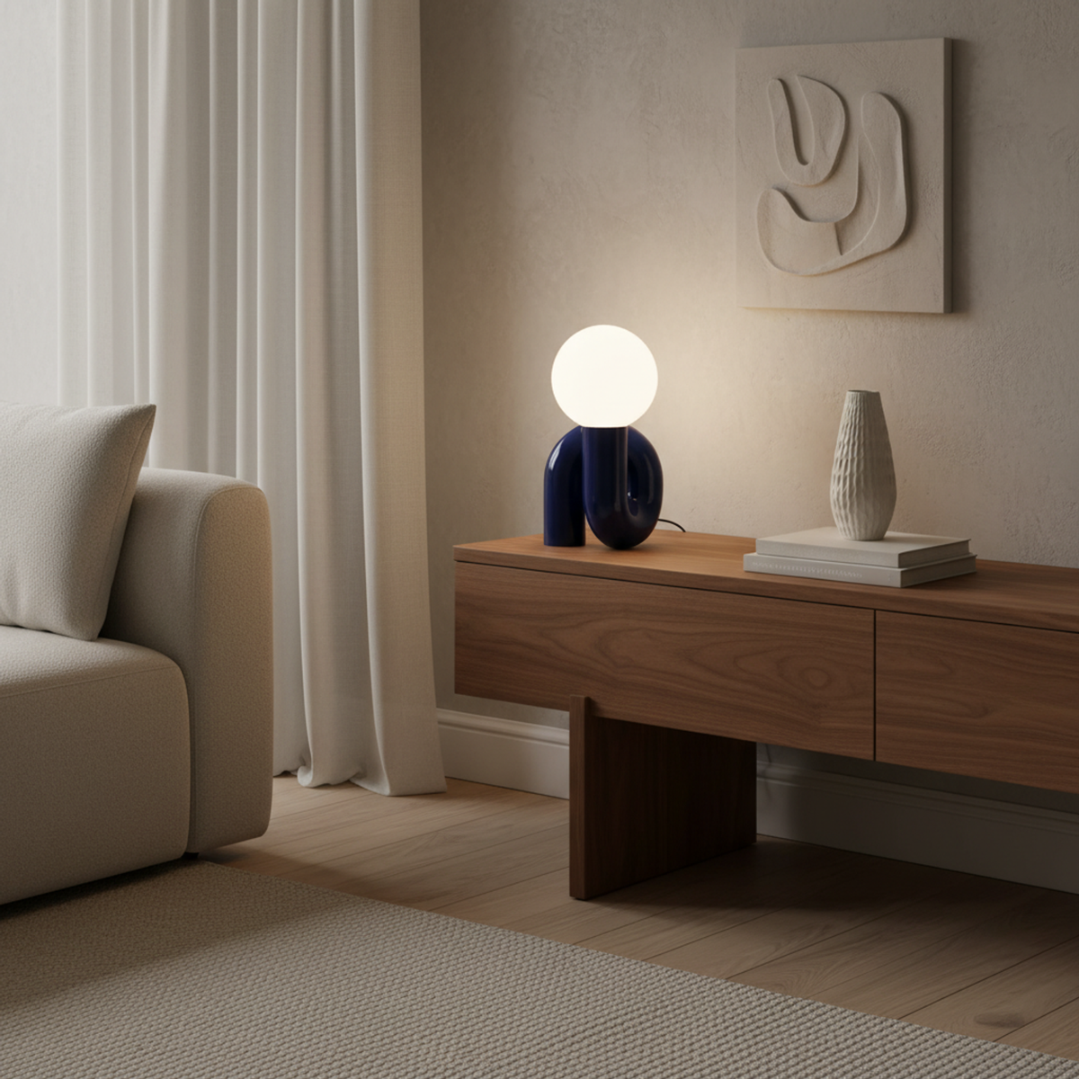 Blue Rechargeable Touch Table Lamp