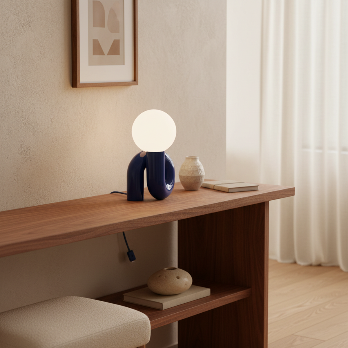 Blue Rechargeable Touch Table Lamp