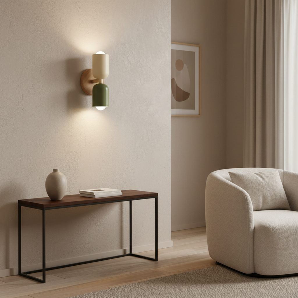 Beige and Green Nordic LED Wall Sconce