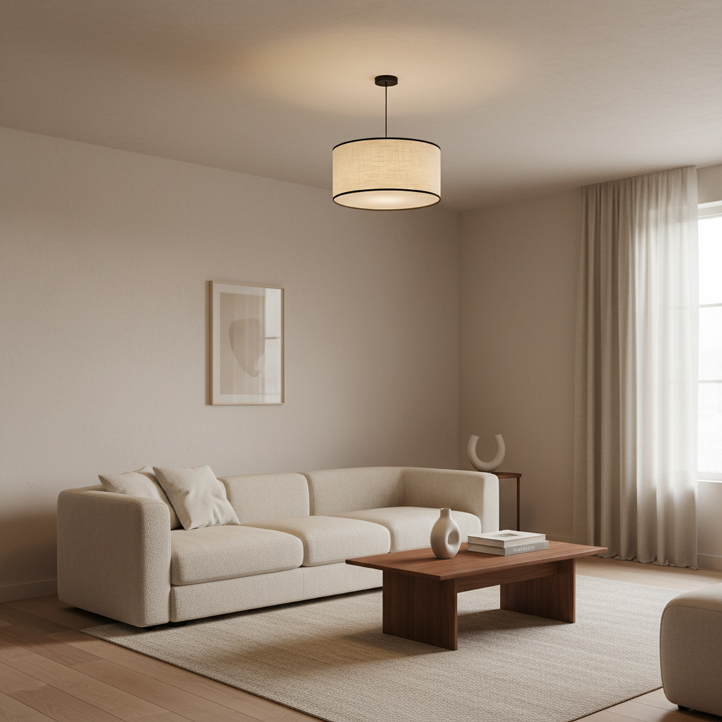 Modern Black Wabi Sabi Japanese Chandelier Natural Light