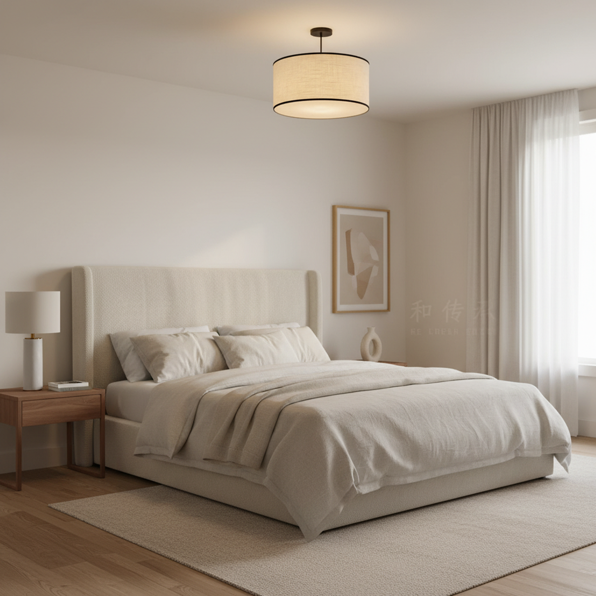 Modern Black Wabi Sabi Japanese Chandelier White Light
