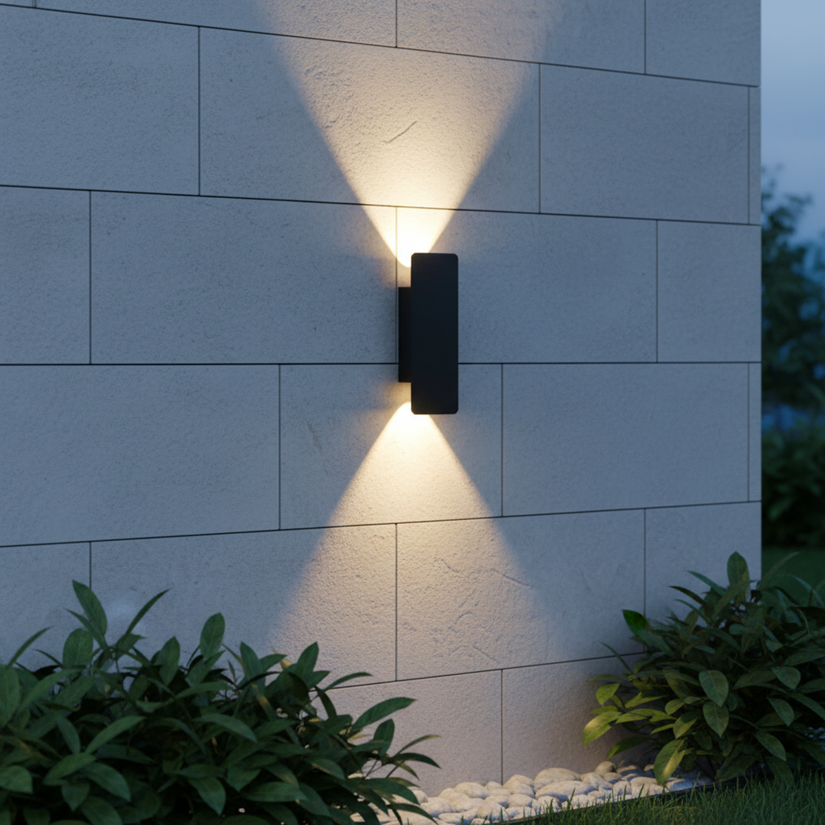 LED Outdoor Garden Wall Sconce 20cm Black