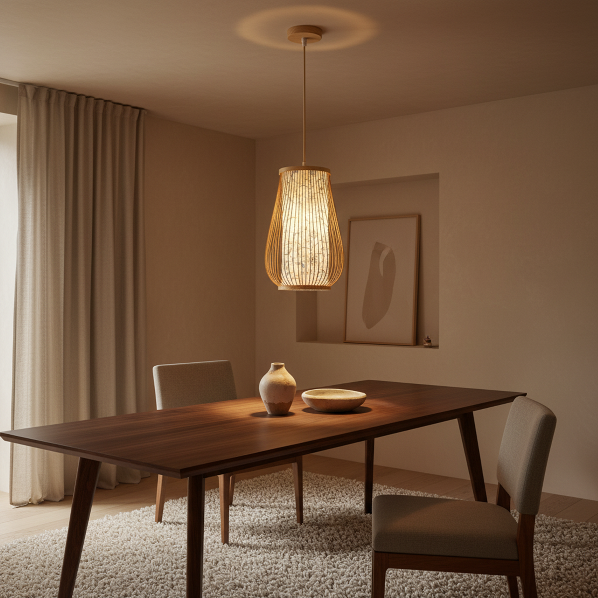 Handwoven Bamboo Chandelier – Atlas