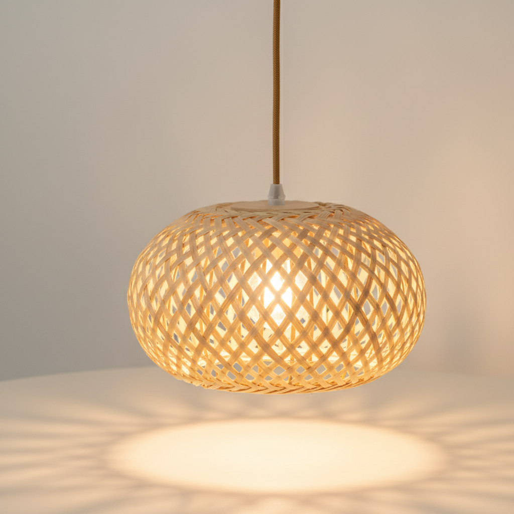 Handwoven Bamboo Chandelier – Easton