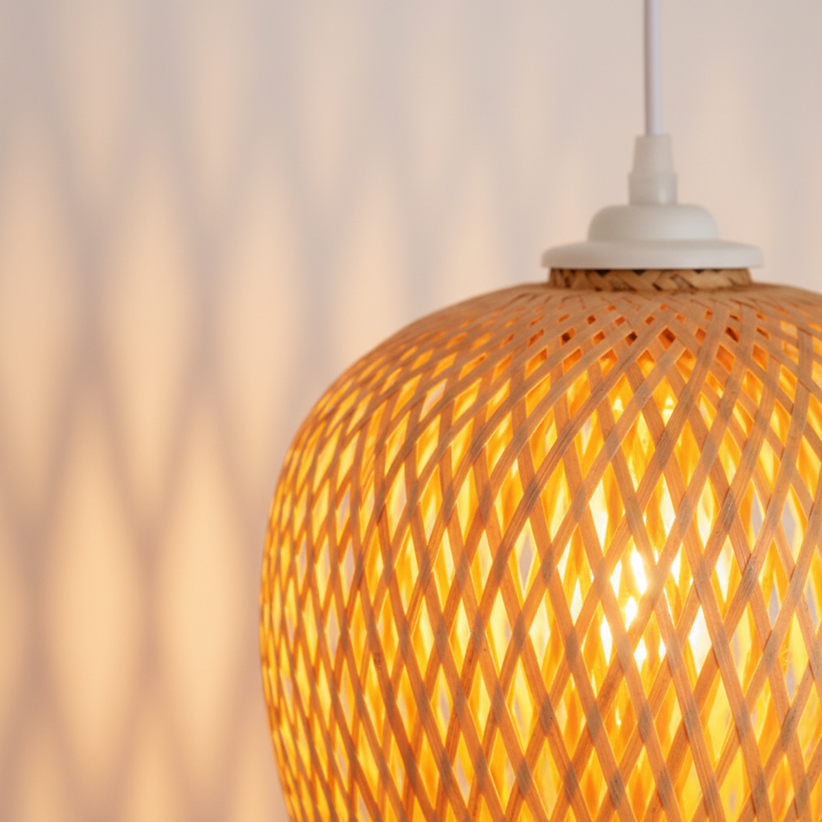Handwoven Bamboo Chandelier – Avalon