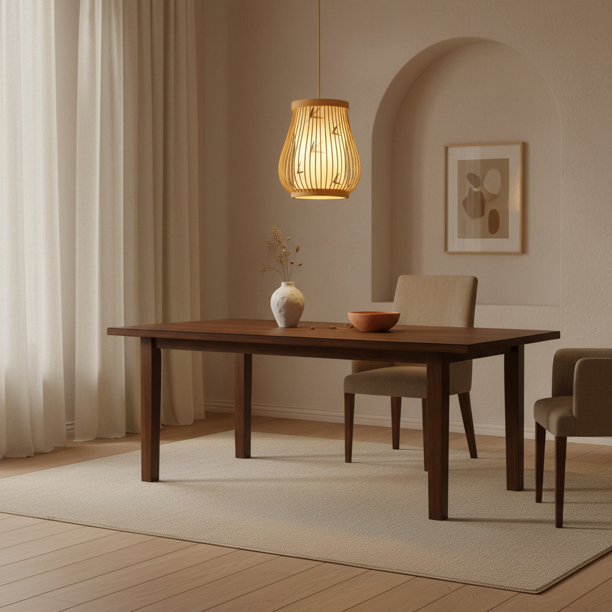 Handwoven Bamboo Chandelier – Arden