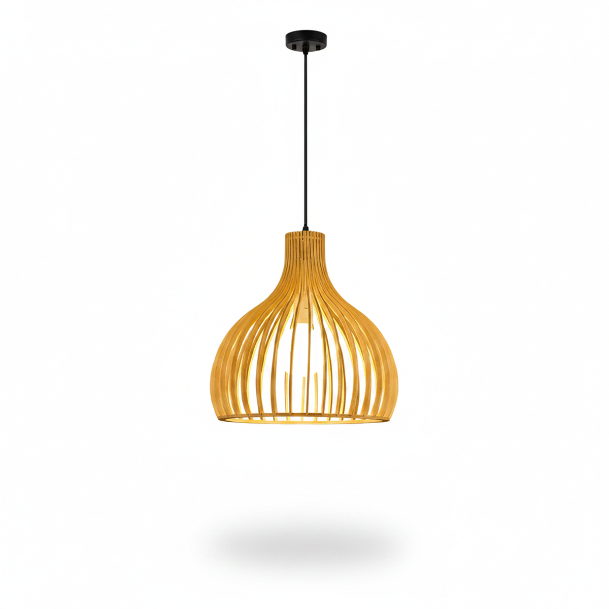 Handwoven Bamboo Chandelier – Emery
