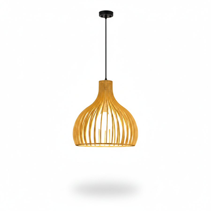 Handwoven Bamboo Chandelier – Emery