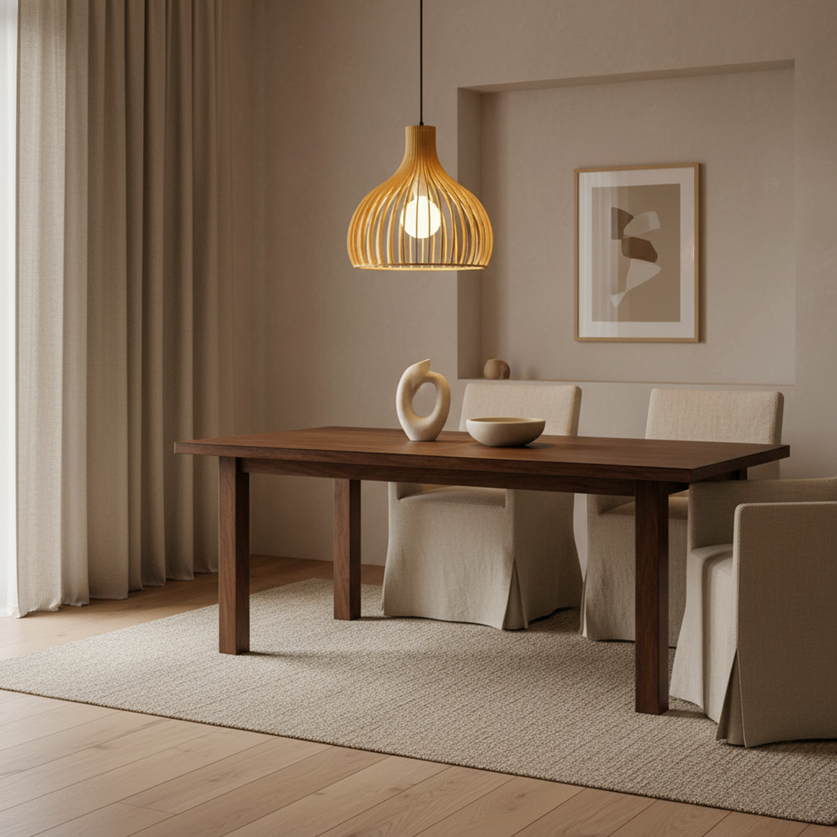 Handwoven Bamboo Chandelier – Emery