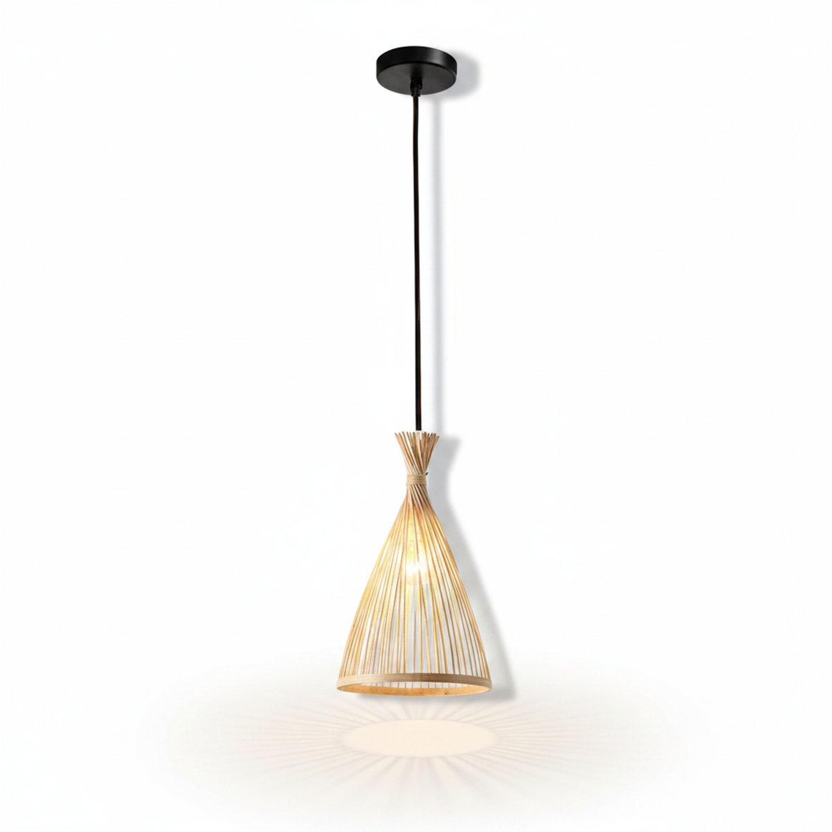 Handwoven Bamboo Chandelier – Cedar