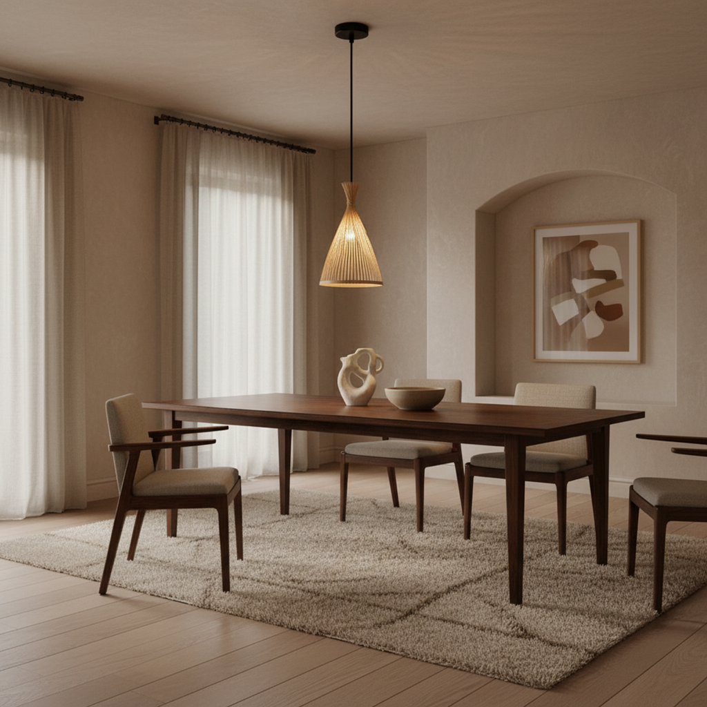 Handwoven Bamboo Chandelier – Cedar