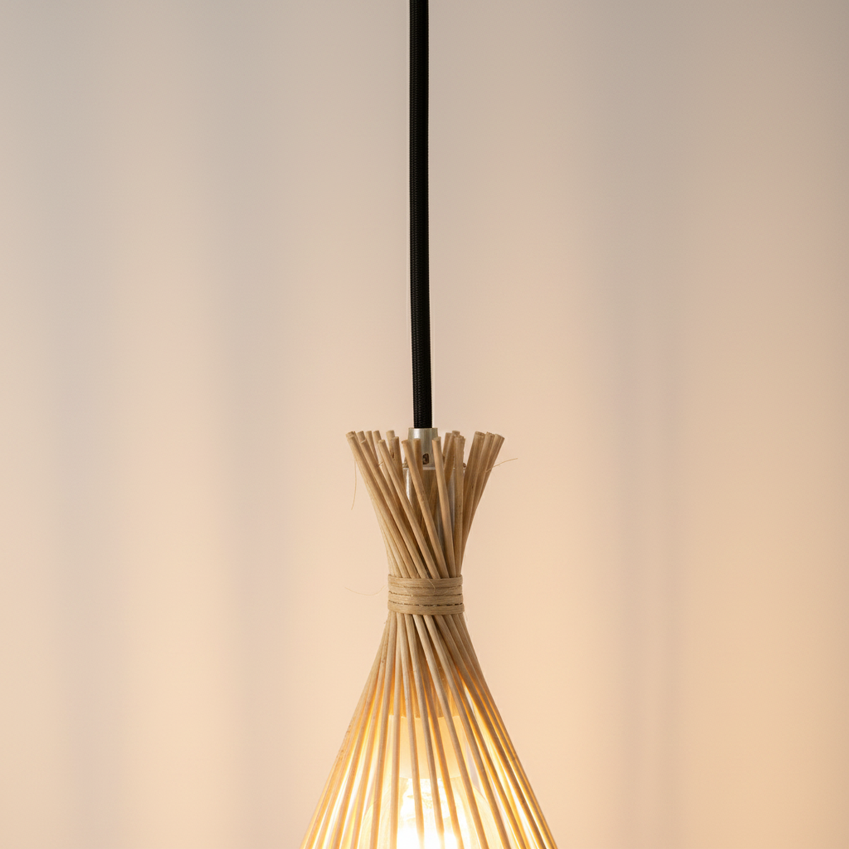Handwoven Bamboo Chandelier – Cedar