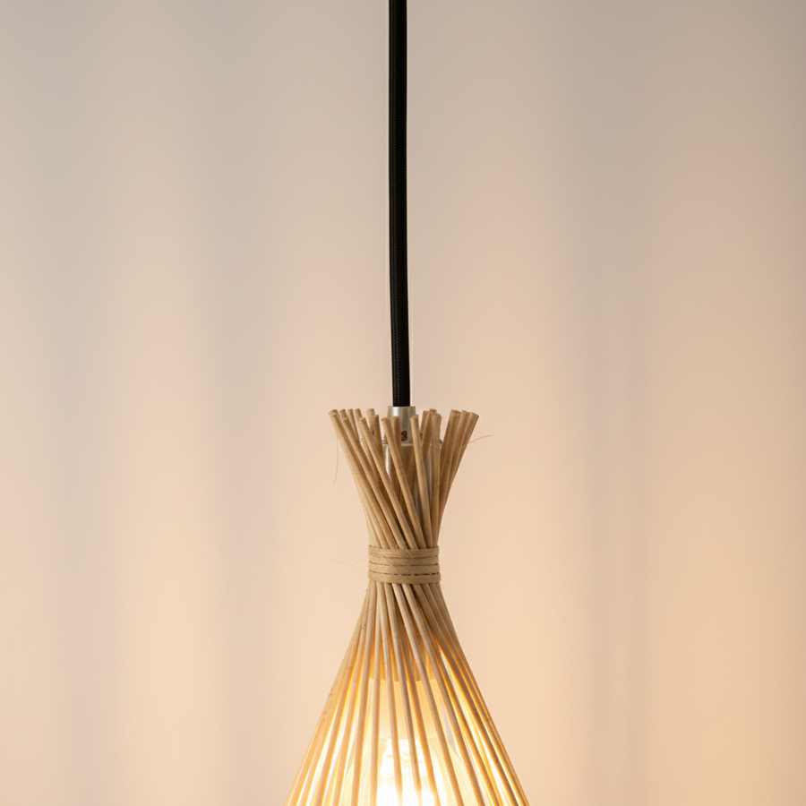 Handwoven Bamboo Chandelier – Cedar