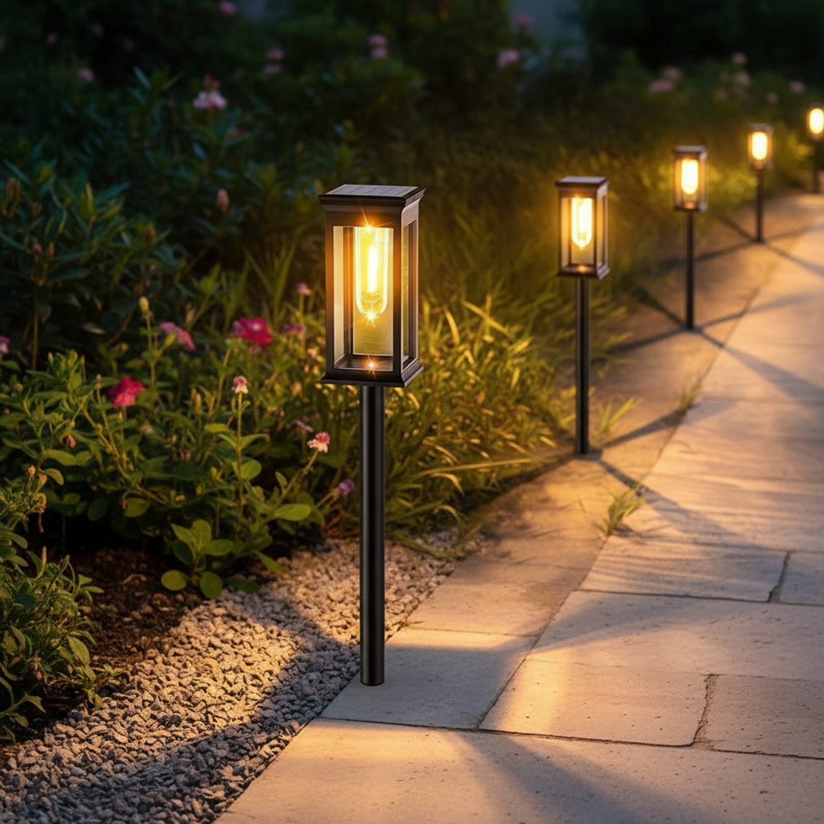 Solar LED Outdoor Pathway Light Pack of 2
