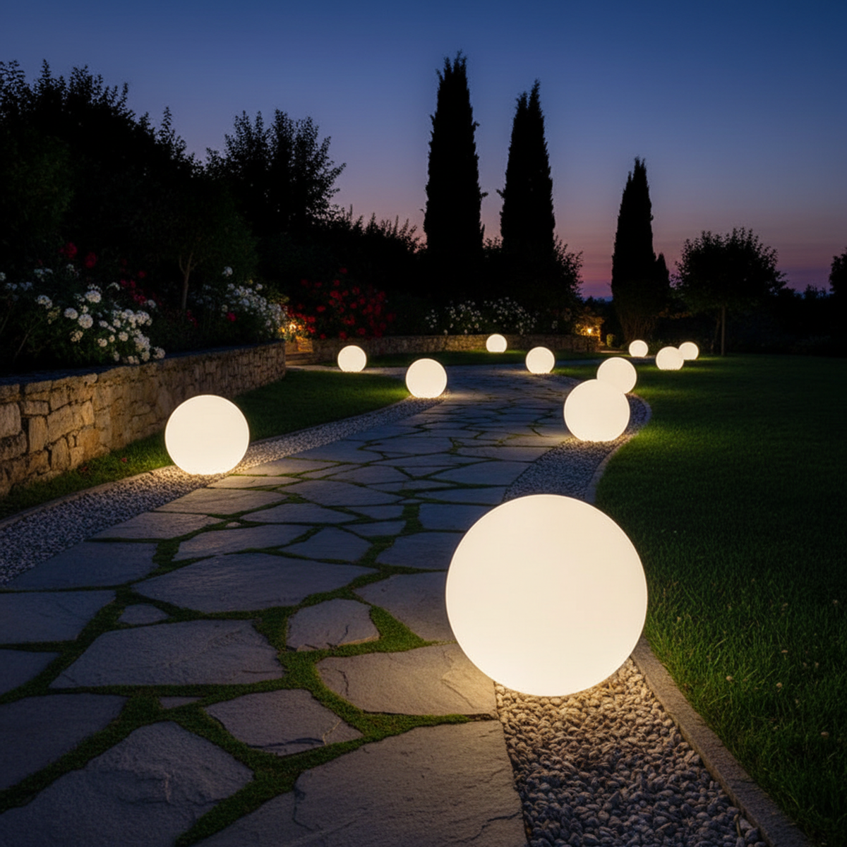 Solar LED Outdoor Pathway Light 40cm