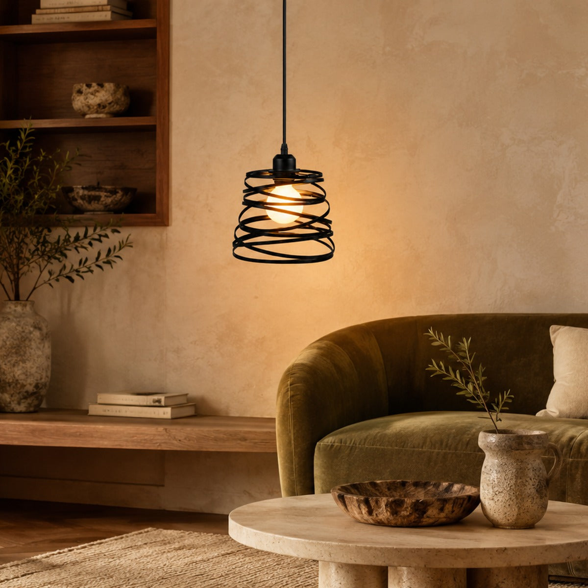 Spiral Metal Pendant Light