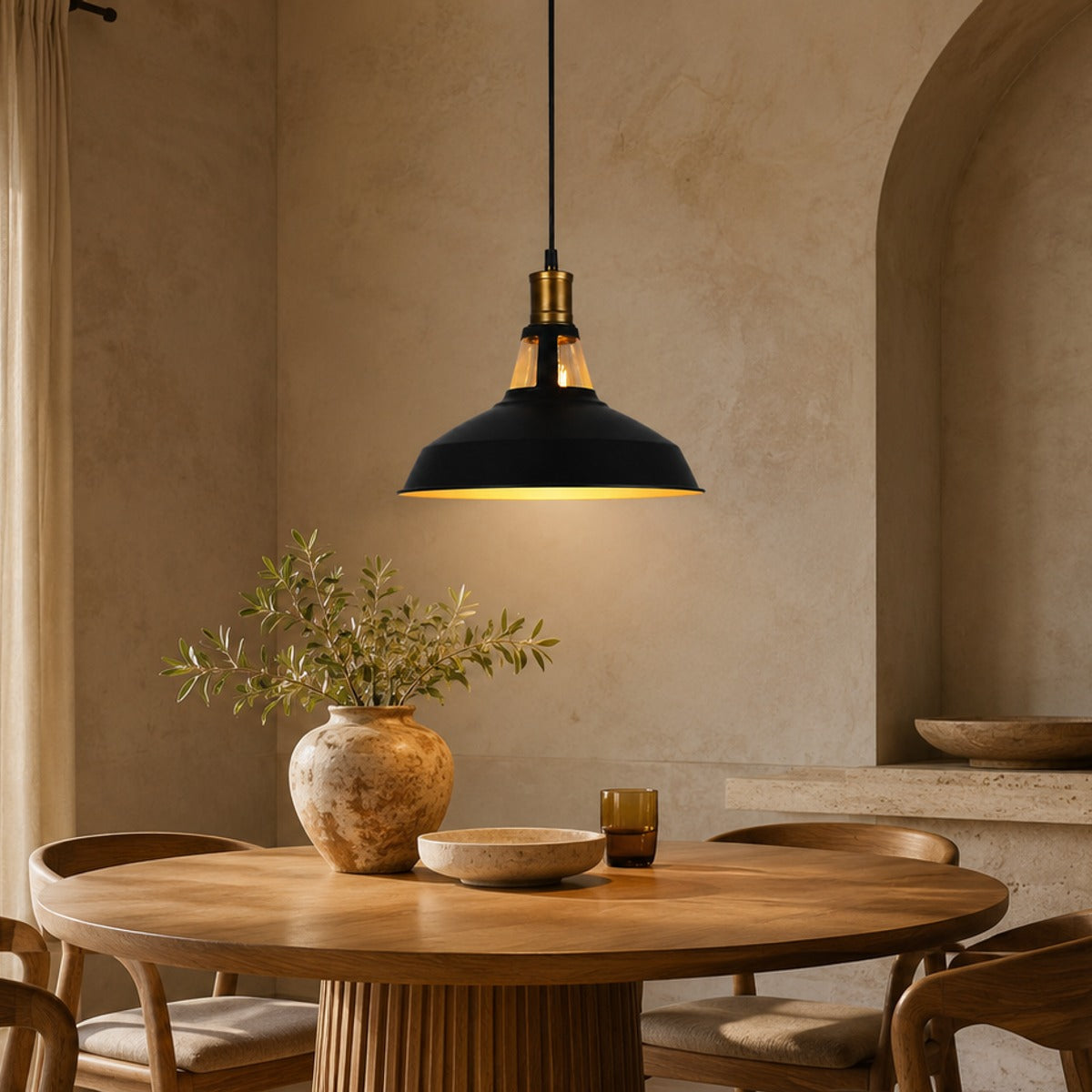 Aged Metal Pendant Light