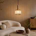 Ribbed Glass Pendant Light