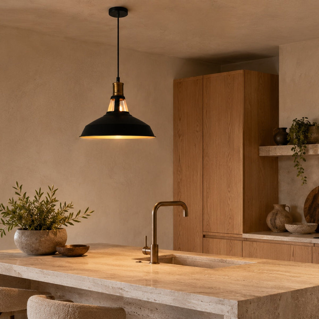 Aged Metal Pendant Light