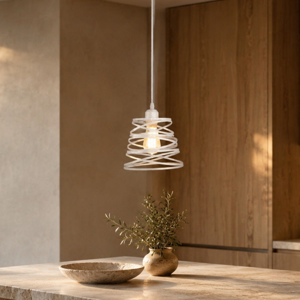Spiral Metal Pendant Light