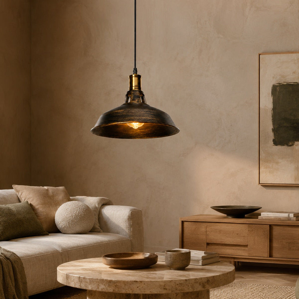Aged Metal Pendant Light