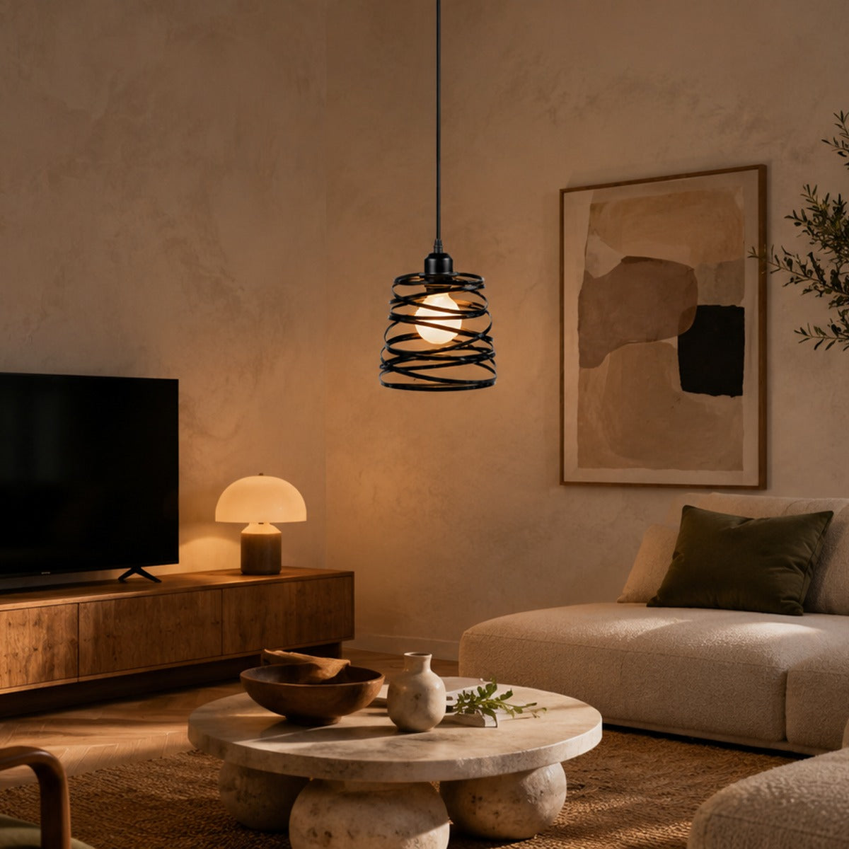 Spiral Metal Pendant Light