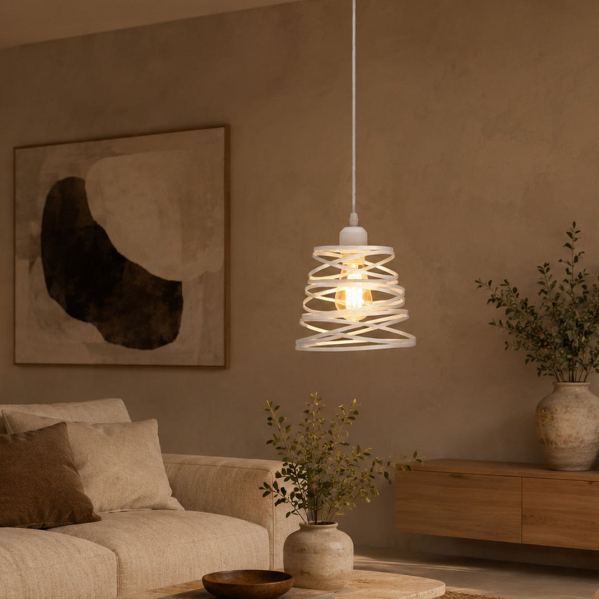 Spiral Metal Pendant Light