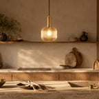Ribbed Glass Pendant Light