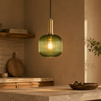 Ribbed Glass Pendant Light