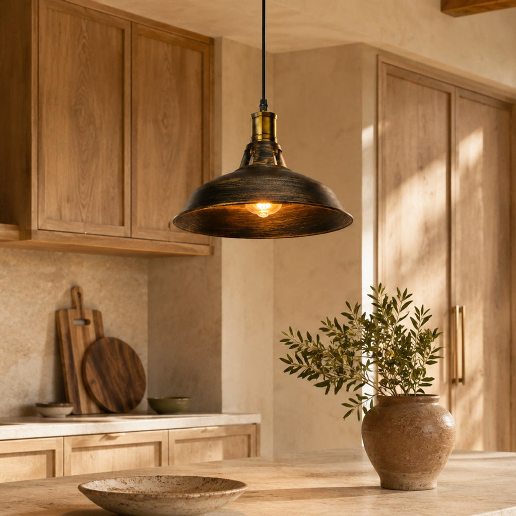 Aged Metal Pendant Light