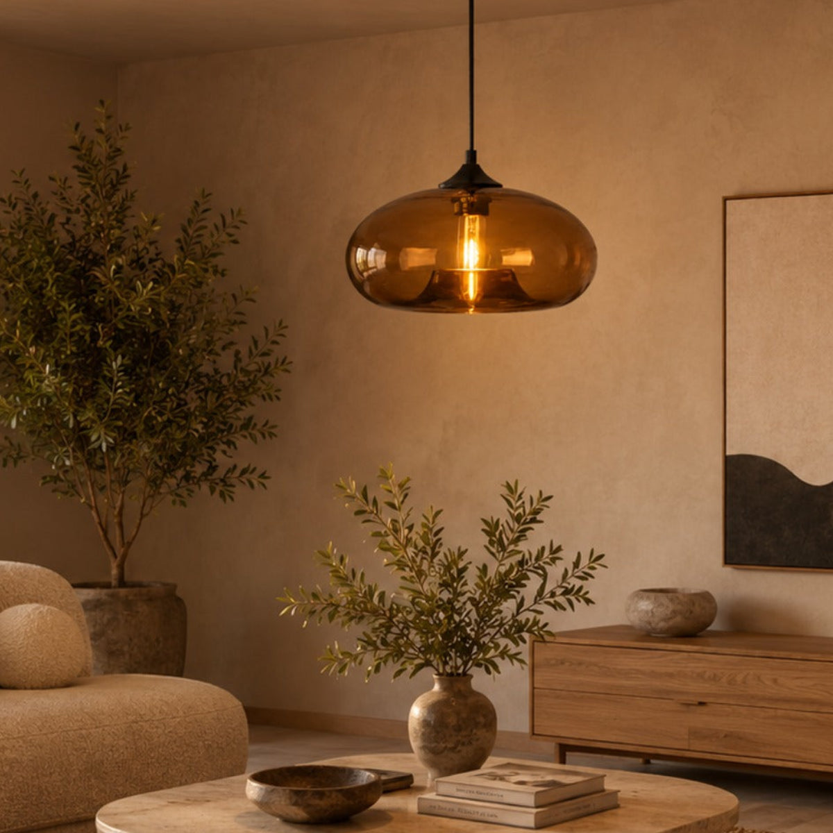 Colored Glass Pendant Light