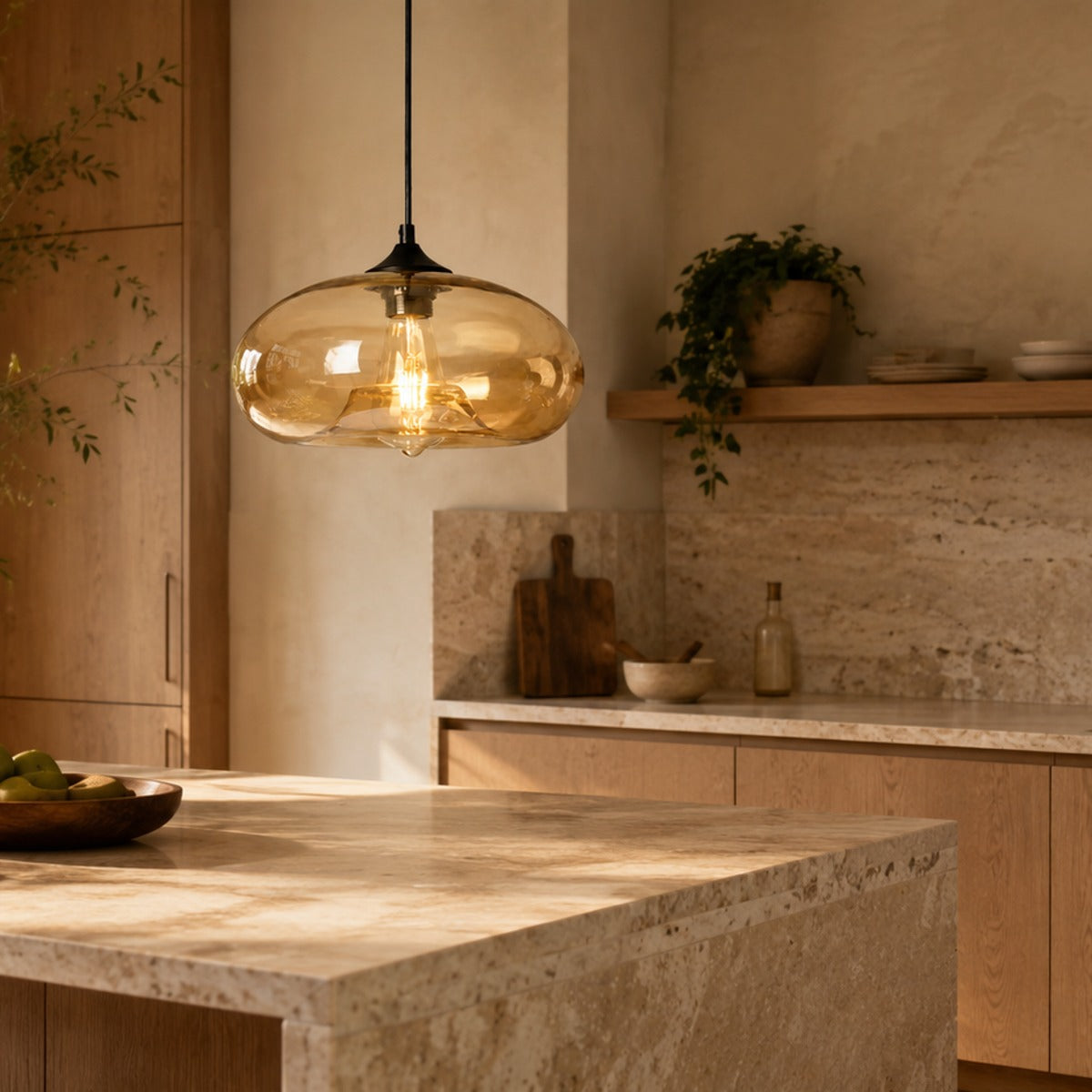 Colored Glass Pendant Light