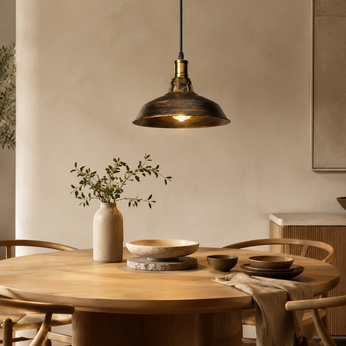Aged Metal Pendant Light