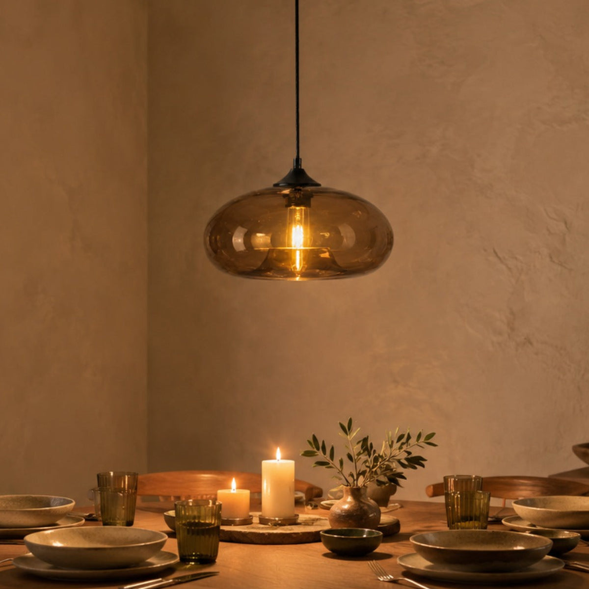 Colored Glass Pendant Light