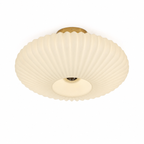 Ribbed Glass Flush Mount Ceiling Light