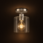 Clear Glass Semi Flush Ceiling Light