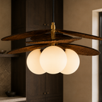 Woven Raffia Petal Pendant Light