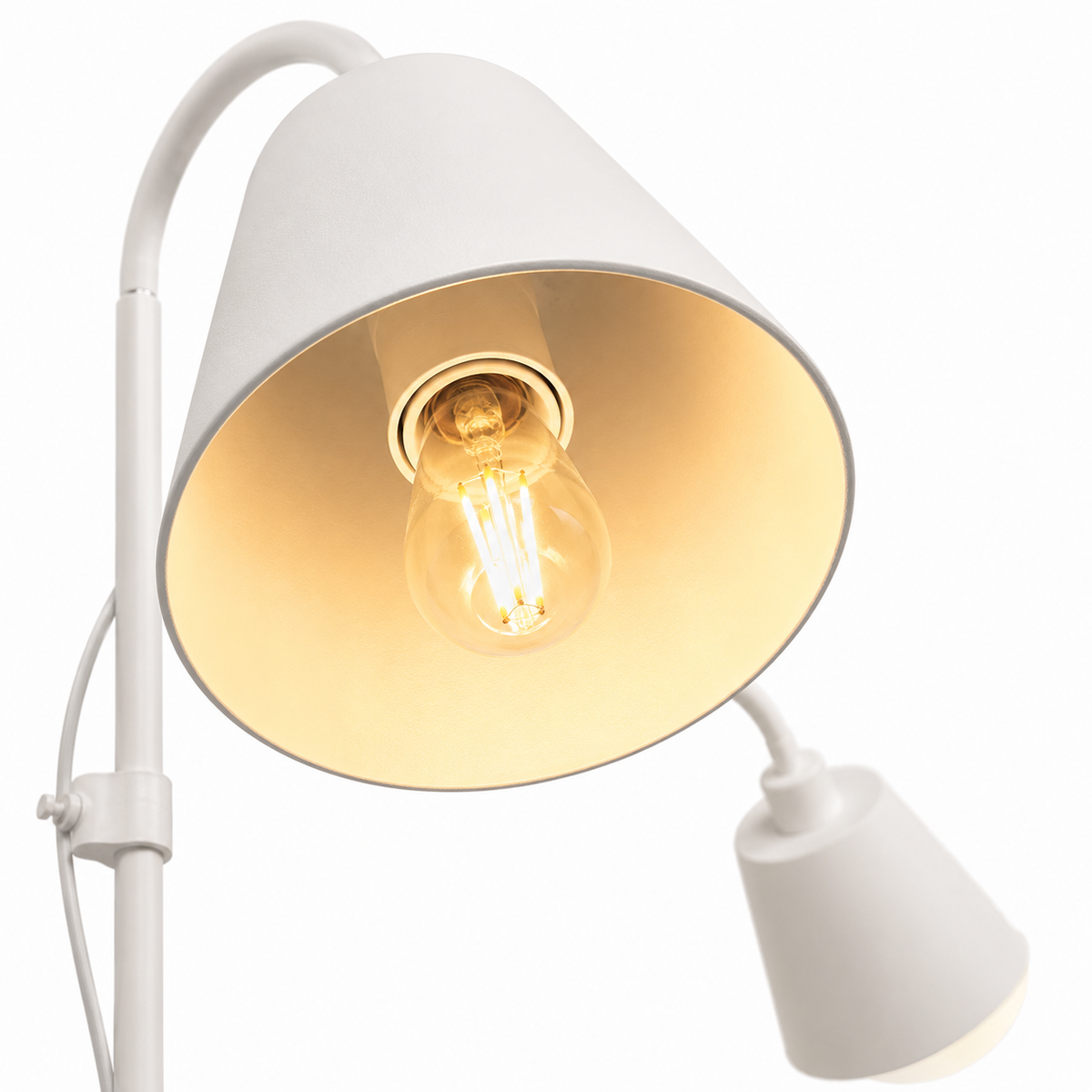 White Double Head Reading Floor Lamp