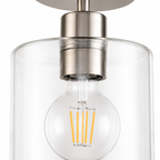 Clear Glass Semi Flush Ceiling Light
