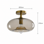 Amber Glass Flush Mount Ceiling Light